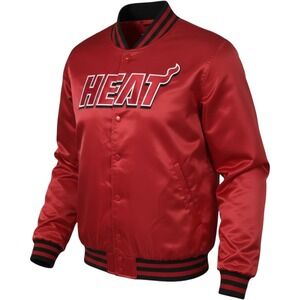 Ultra Game‎ NBA Miami Heat Varsity Jacket Mens Small Red Bomber Embroidered